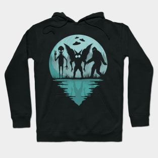 Bigfoot Mothman And Alien Hoodie